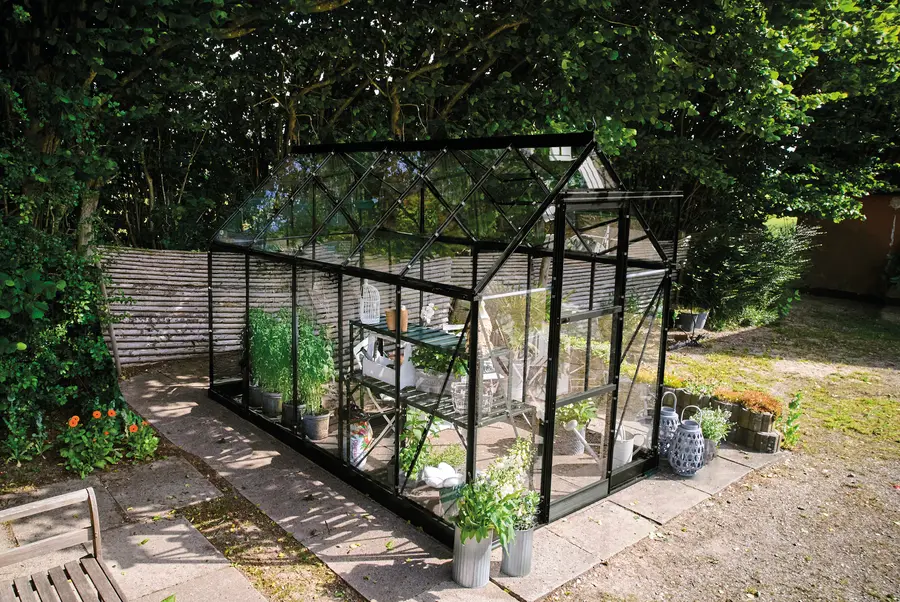 ICON 6 · 6.1 m² (6' x 10') Sort m/3 mm Hærdet Glas